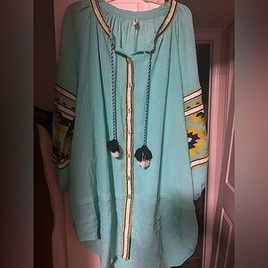 Coconut Aqua Textured Top